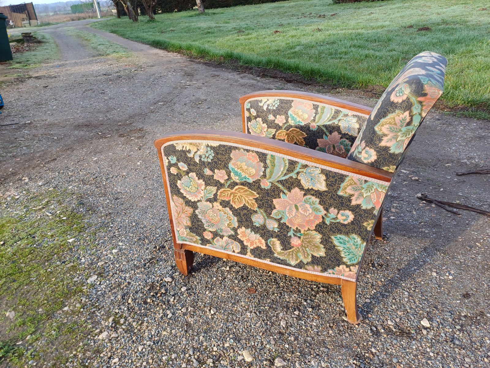 photo buy Art Deco Walnut Armchair, 1940s