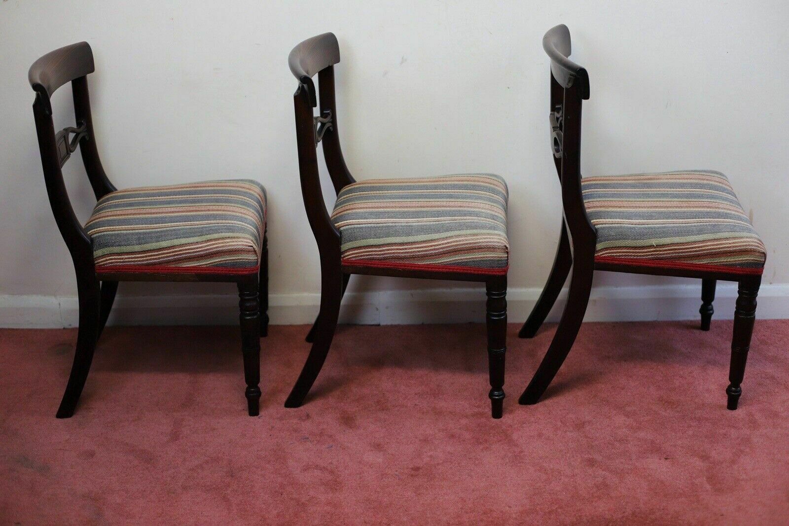 Lovely Set Of Five Victorian Mahogany Bar Back Dining Chairs photo buy