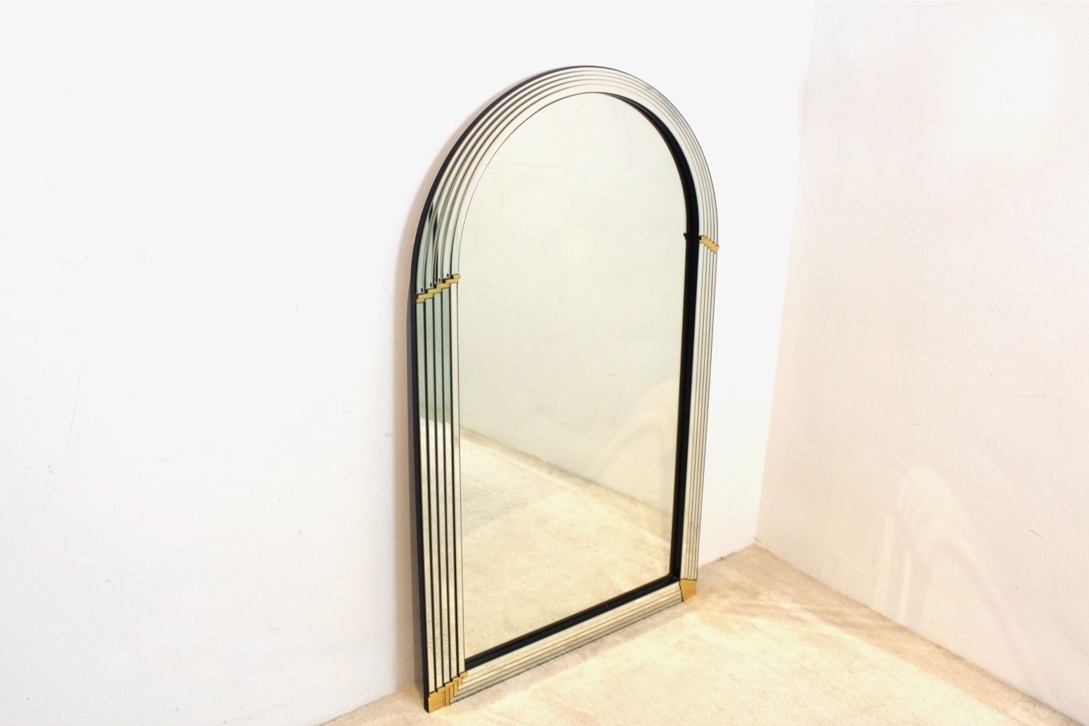 Arch Layered Mirror With Brass Accents By Deknudt Belgium photo 2544.0