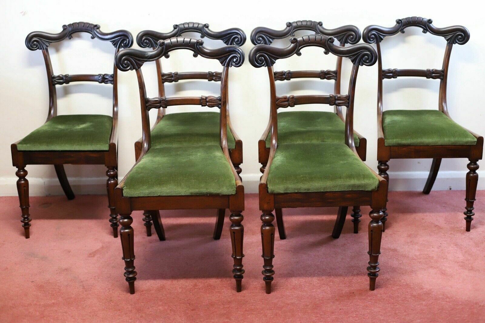 Lovely Set Of Six George IV Rosewood Dining Chairs photo furniture