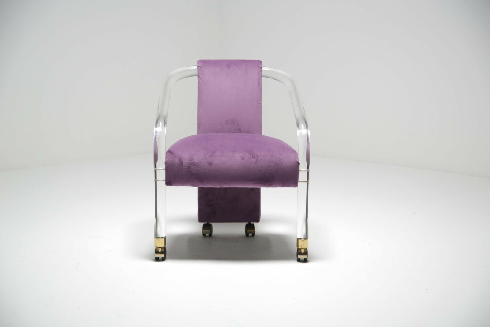 Lucite Velvet Armchair By Hill Manufacturing, USA, 1980s. photo buy