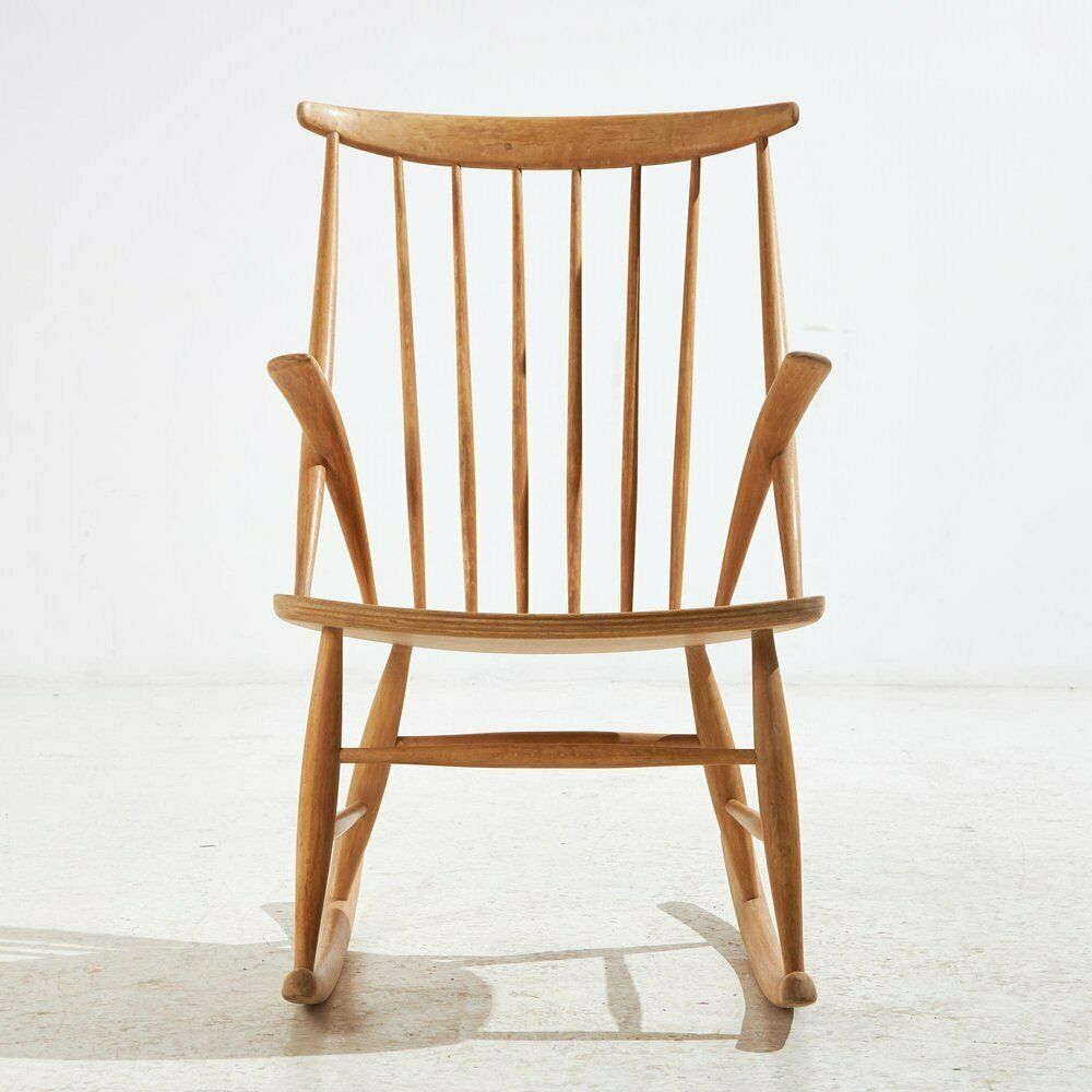 Beech Iw3 Rocking Chair By Illum Wikkelsø For Niels Eilersen, 1960s photo Furniture