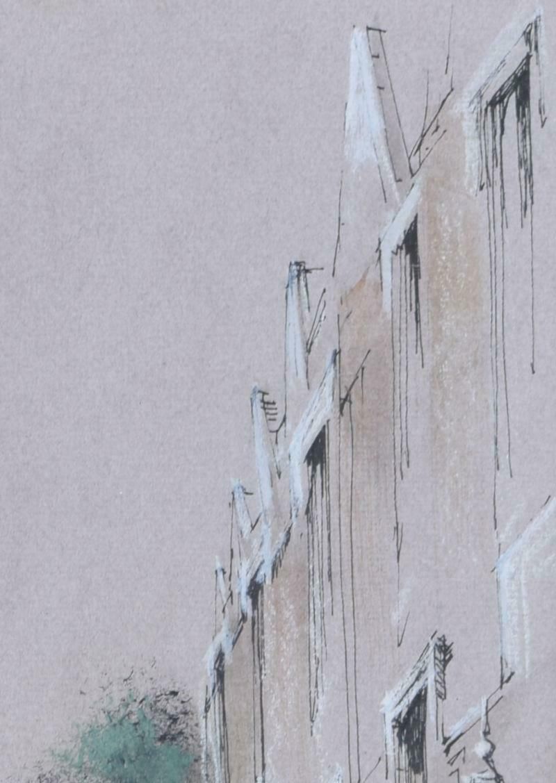 Ken Messer Oriel Street, Oxford Watercolour By Ken Messer 1974 photo furniture
