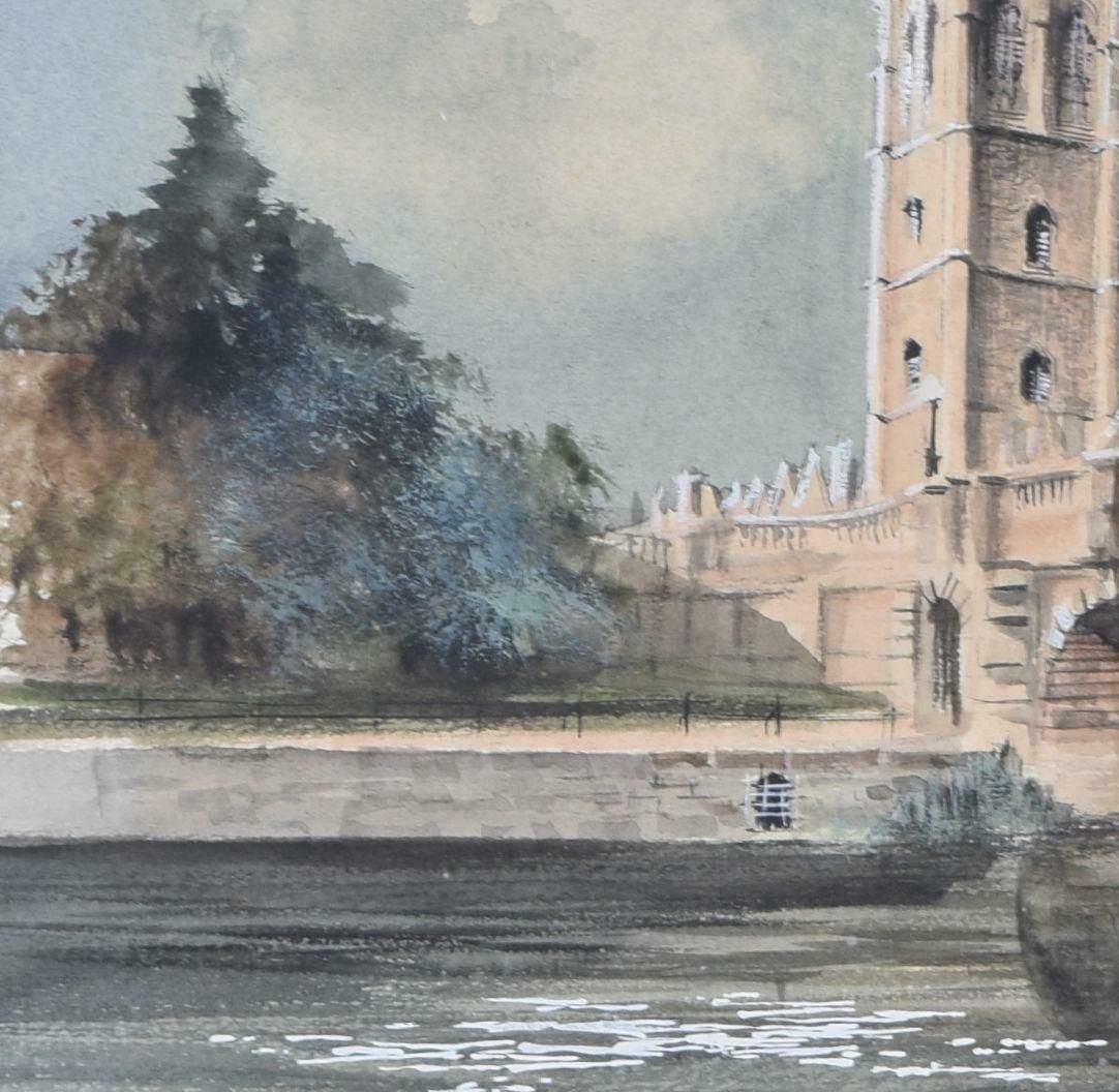 Ken Messer Magdalen Bridge, Oxford Magdalen College Watercolour By Ken Messer 1974 photo furniture