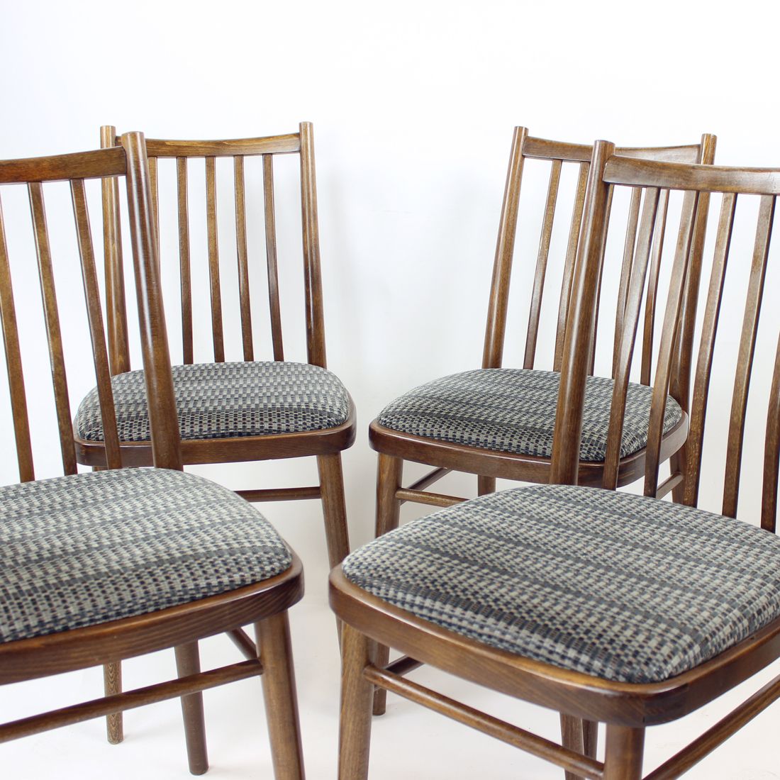 Set Of 4 Dining Chairs In Dark Oak By Ton, Czechoslovakia 1960s photo for sale
