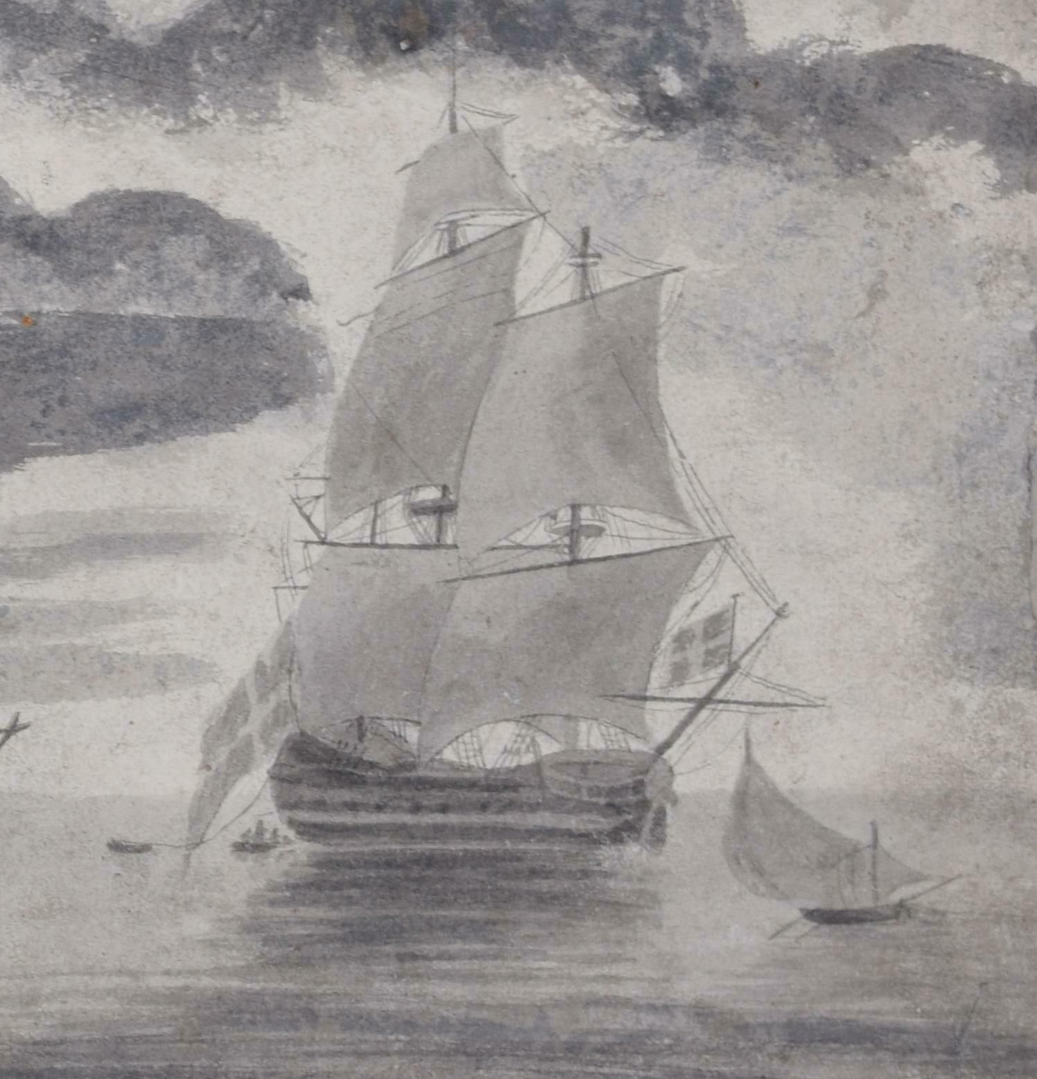 Trident On The Shore Seascape Drawing 19th Century John Cantiloe Joy William Joy photo Art