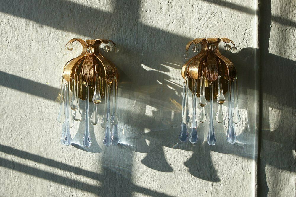 Crystal Wall Lights By Palme & Walter Palwa, 1960s, Set Of 2 photo Lighting