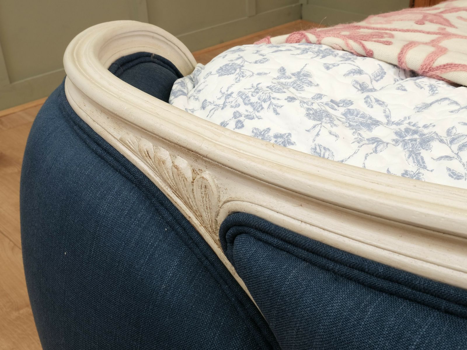 French Antique Kingsize 5' / 150cm) Upholstered Bed & Mattress photo Furniture