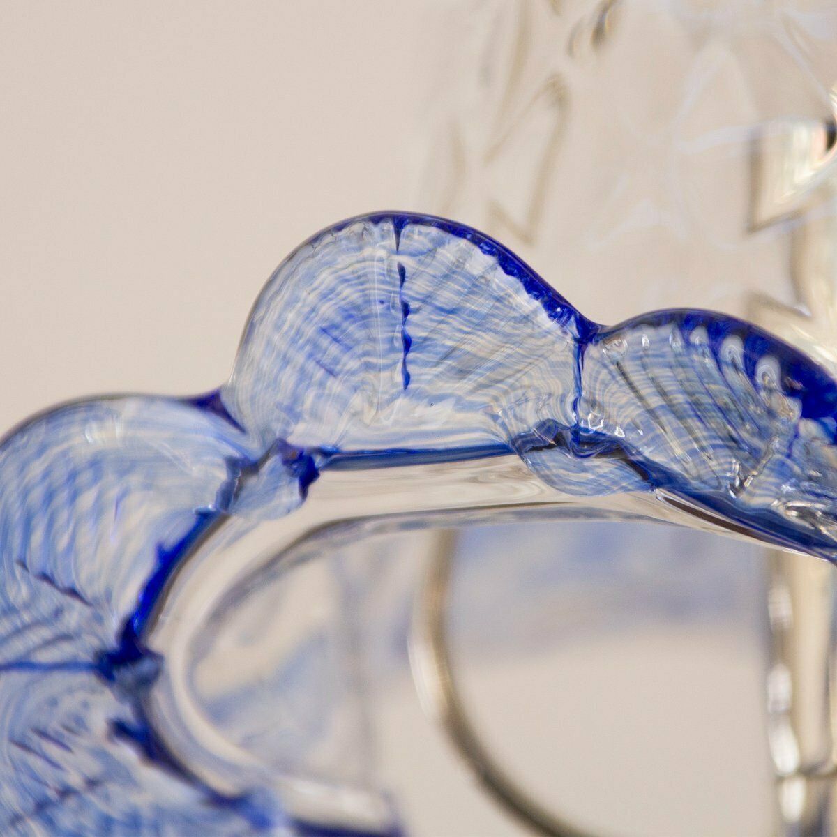 206.0 Clear And Blue Murano Glass Table Lamps, 2000s, Set Of 2 photo