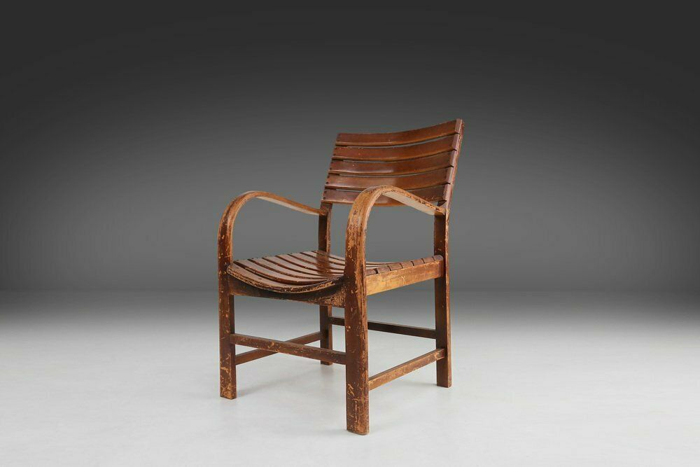 Art Deco Wooden Armchair, 1930s