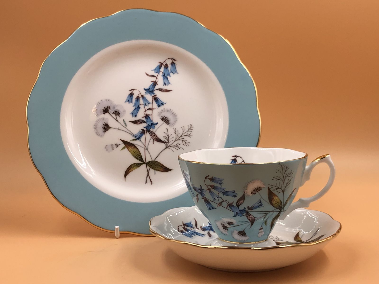 Royal Albert China 100 Years Festival Design Tea Cup, Saucer & Side Plate Trio Boxed. photo furniture