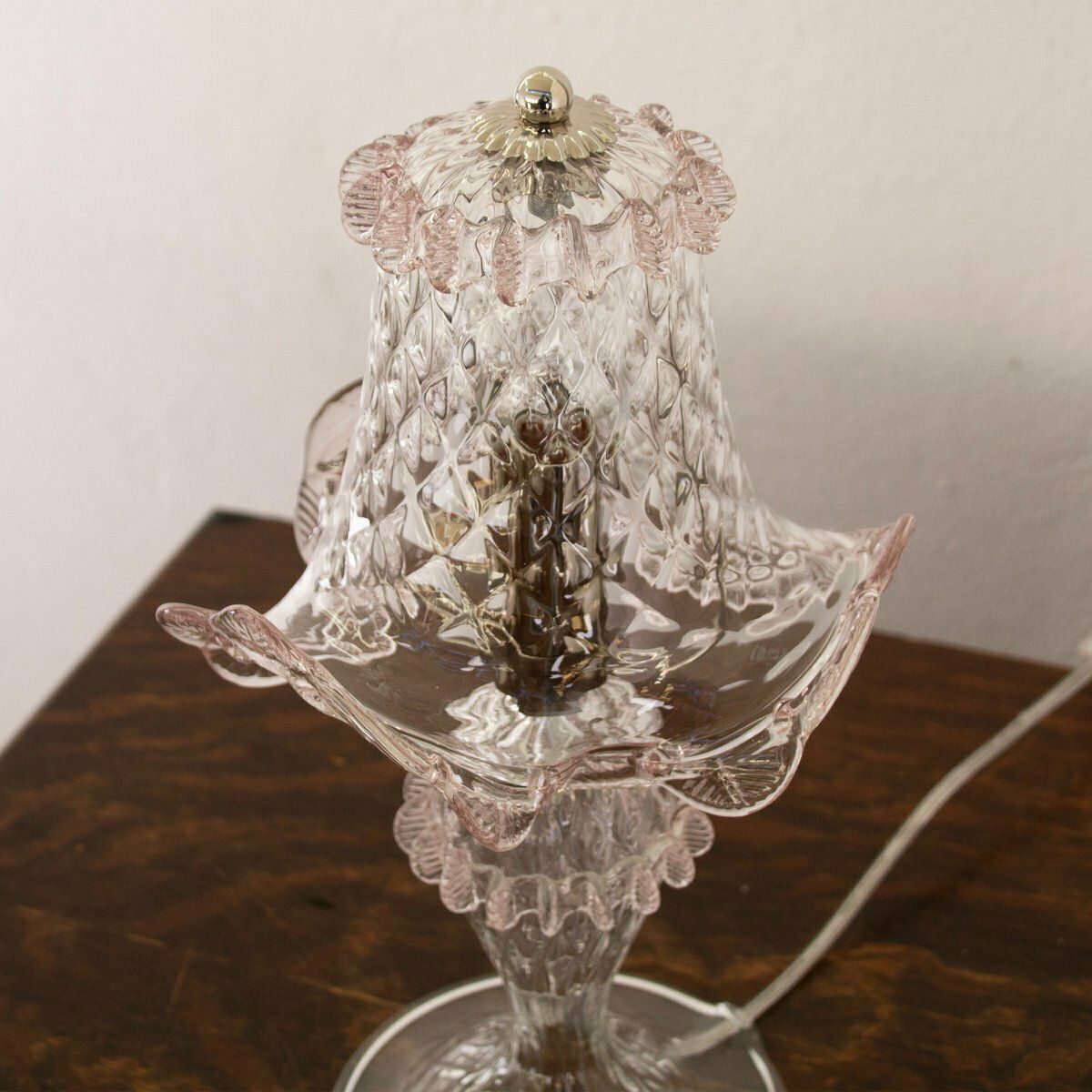 Italian Light Amethyst Murano Glass Table Lamps, 2000s, Set Of 2 photo Lighting