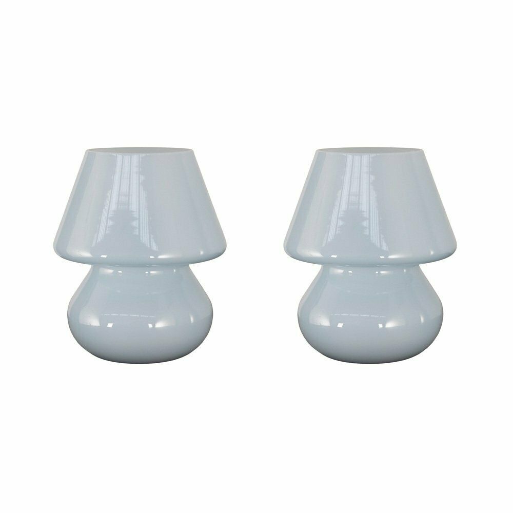 Italian Murano Glass Mushroom Lamps, 1990s, Set Of 2