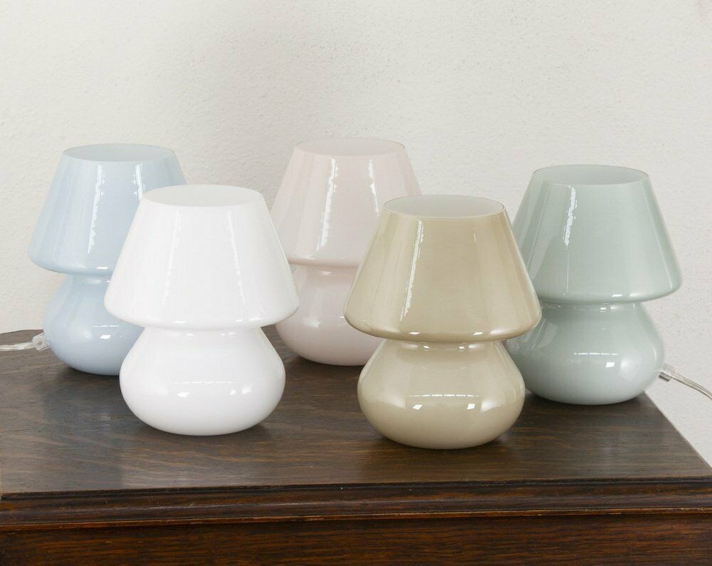 Lighting Italian Murano Glass Mushroom Lamps, 1990s, Set Of 2 photo