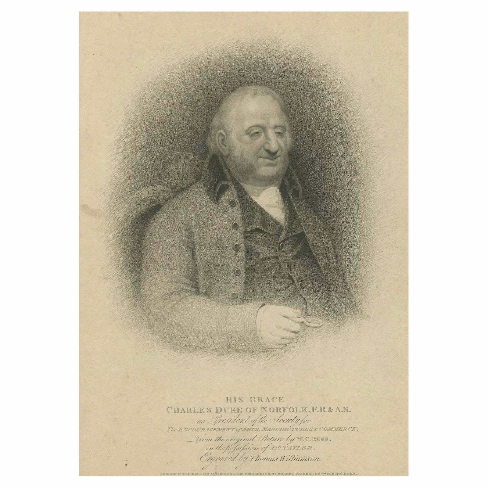 1813 Portrait Of Charles Howard, Advocate Of Arts & Commerce