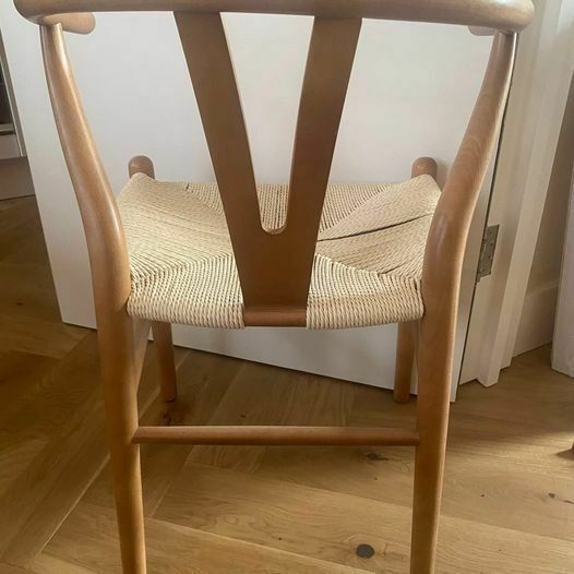 Hans Wagner Repro Wishbone Dining Chairs In Walnut photo Furniture