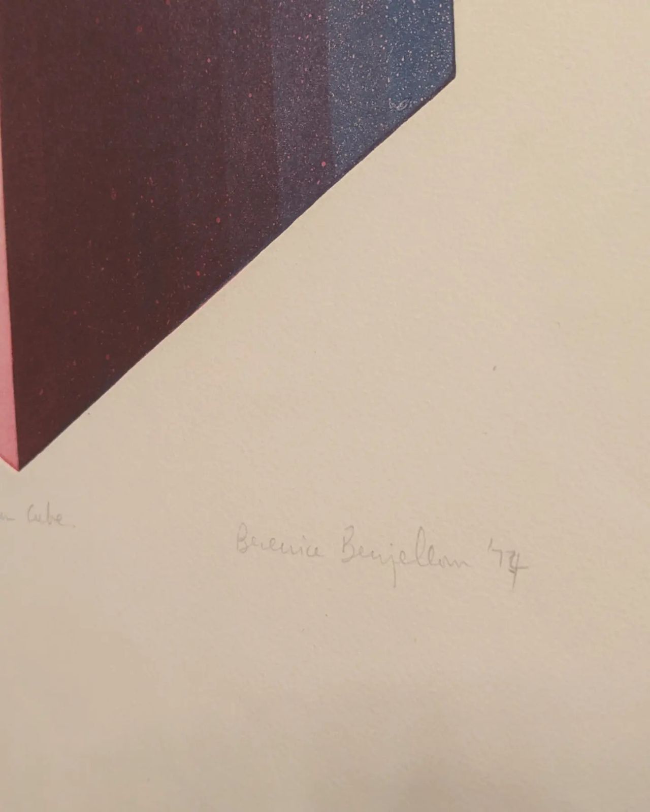 Mid 20th Century Framed Original Print "Spectrum Cube" By Berenice Benjelloun photo furniture