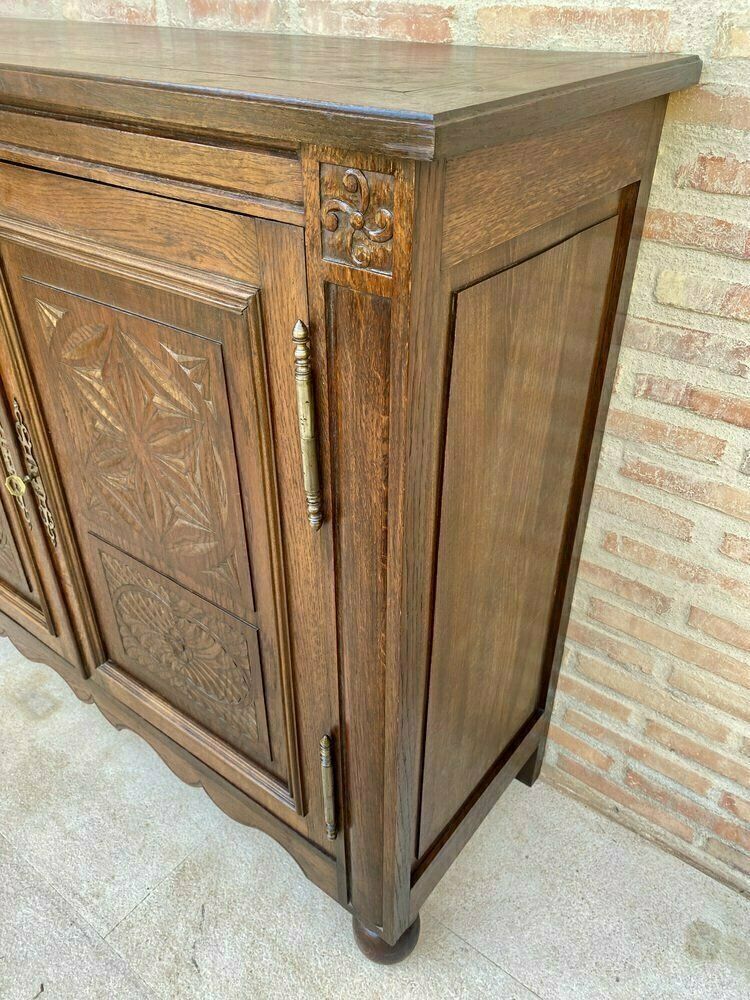 19th Century French Walnut 2 Door Buffet With Round Legs photo 4664.0