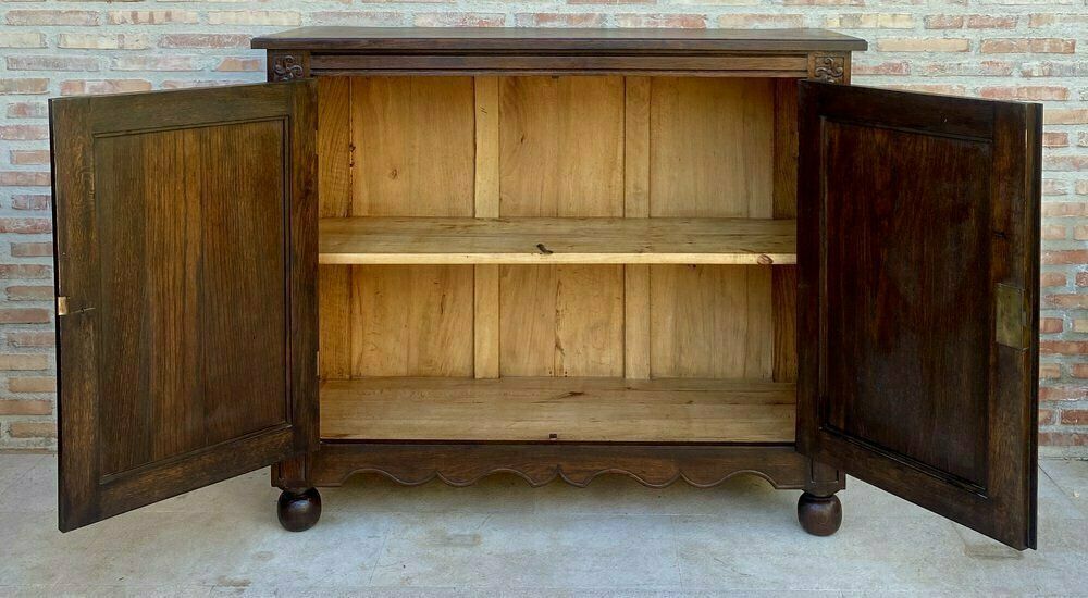 photo buy 19th Century French Walnut 2 Door Buffet With Round Legs