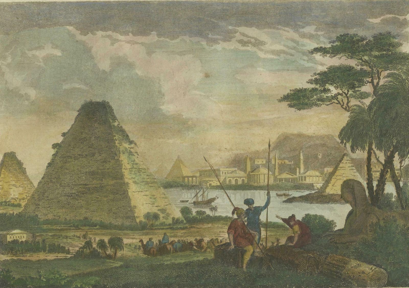 Giza Pyramids And Sphinx Engraved: An 18th Century Egyptian Vista, 1782 photo vinterior