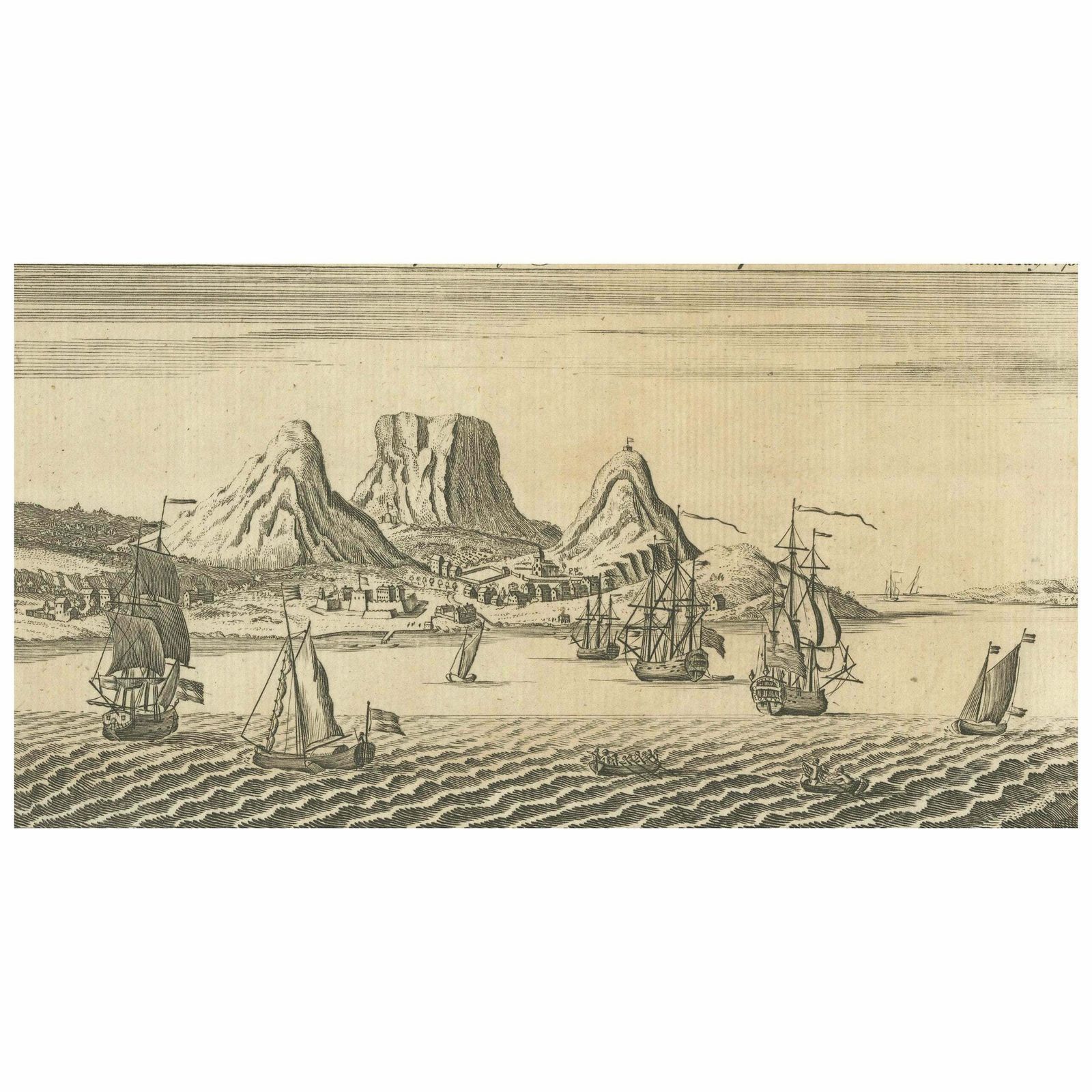 Old Engraving Of Cape Good Hope In South Africa, 1754
