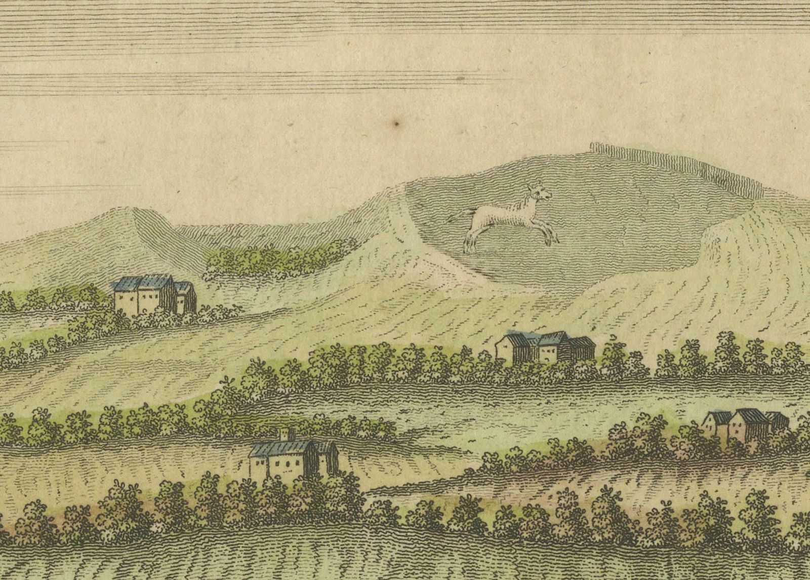 Old Engraving Of White Horse Hill In The County Of Berkshire, England, C1800 photo Art