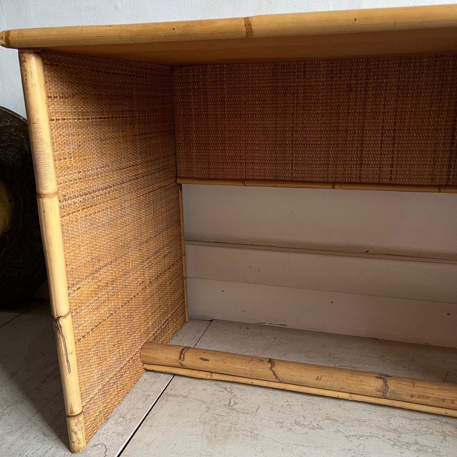 photo furniture Italian Dal Vera Rattan & Bamboo Desk / Dressing Table