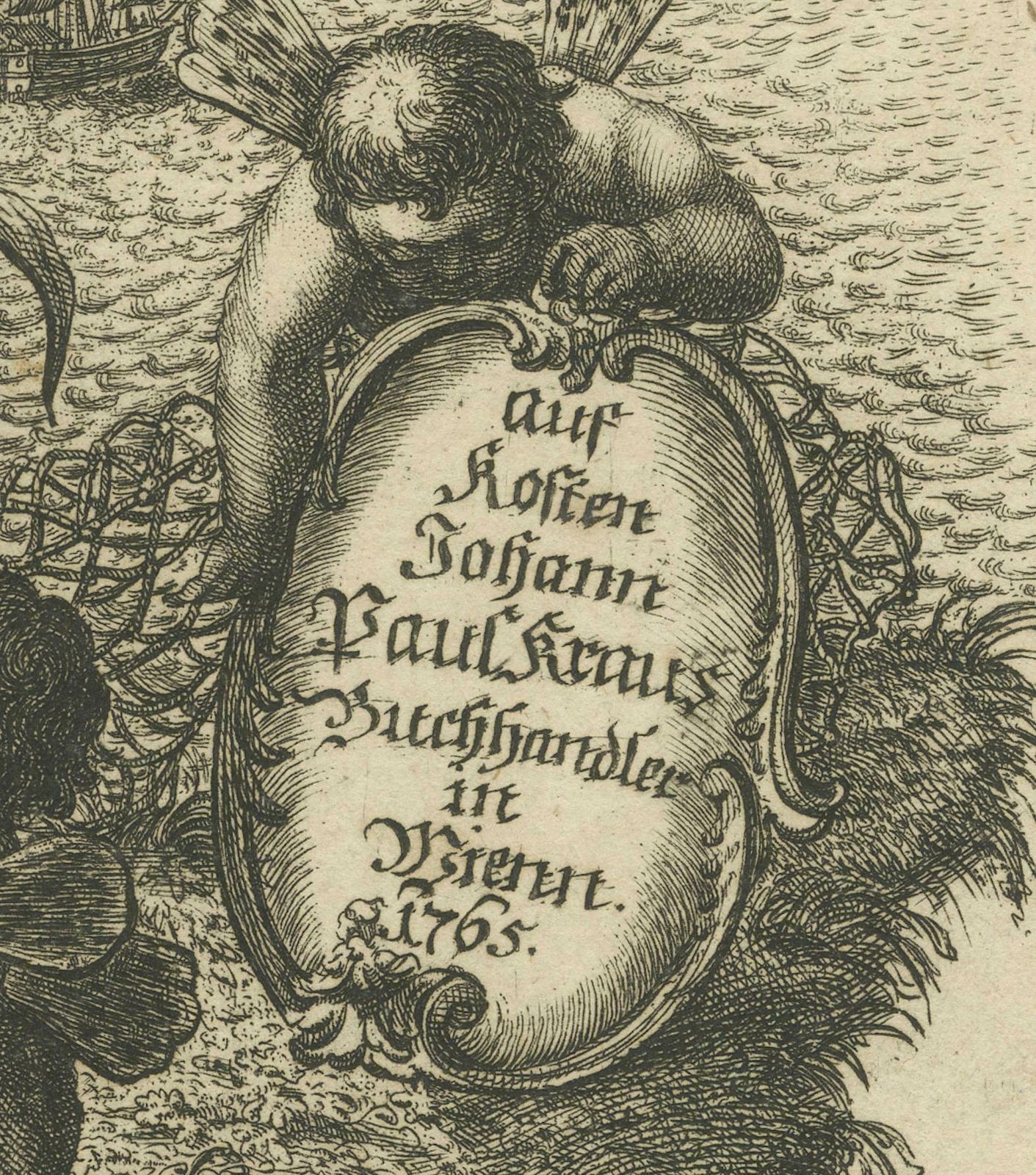 Rare German Frontispiece Of Rumphius Cabinet Of Curiosities, 1765 photo vinterior