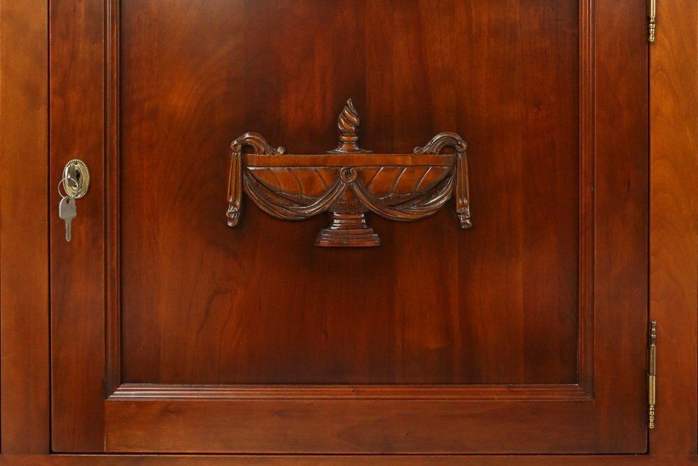 Furniture English Wooden Bookcase Cabinet, 1950s photo