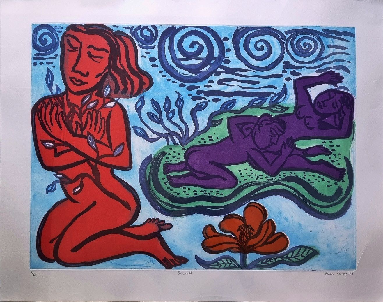 Eileen Cooper, Ra   Secrets (An Original Framed Etching, 1990s) 20th Century British Contemporary Art