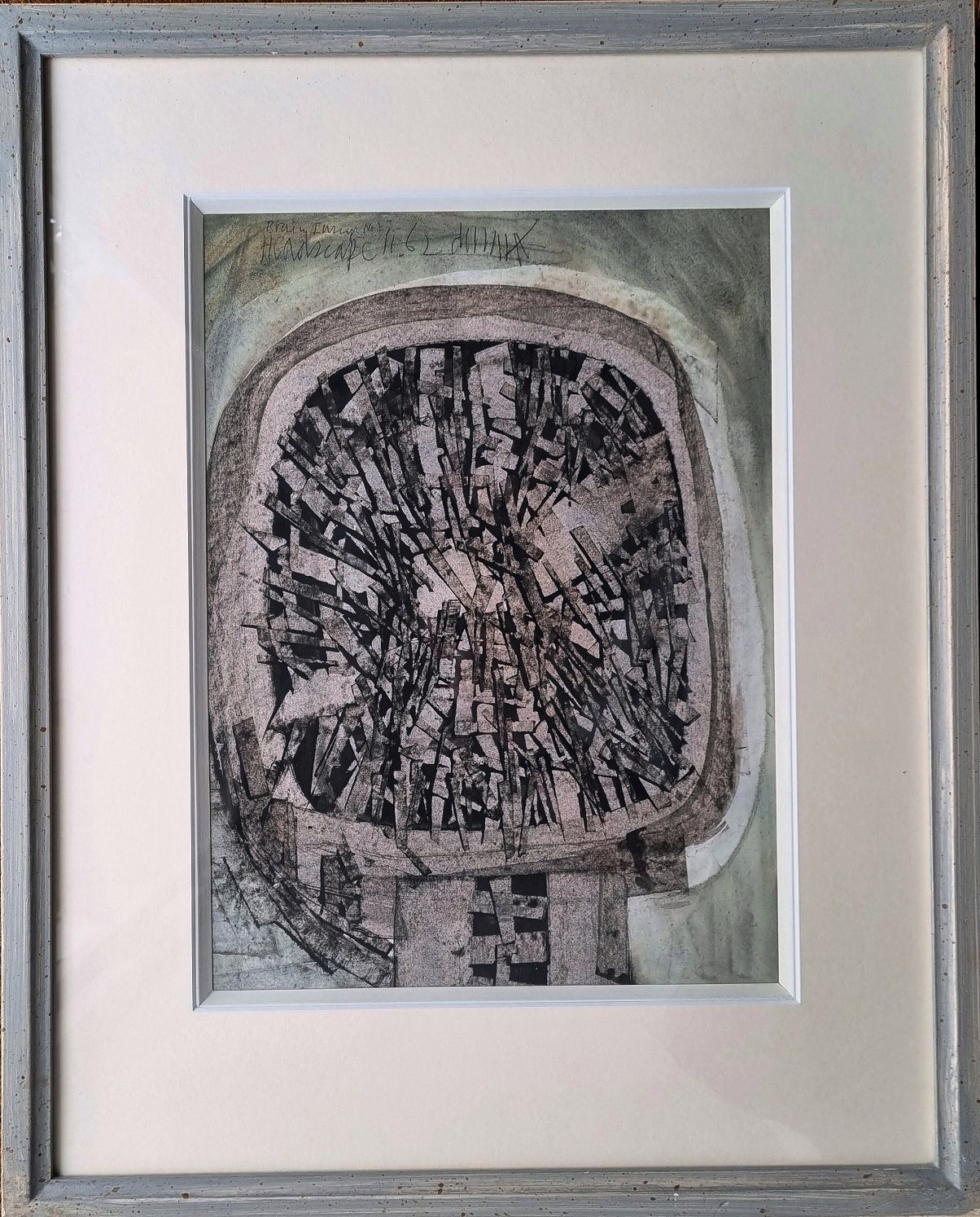 Modern British Art By Roy Turner Durrant   Brain Inscape No. 2, Headscape 11.62 (Framed Painting In Mixed Media) photo furniture