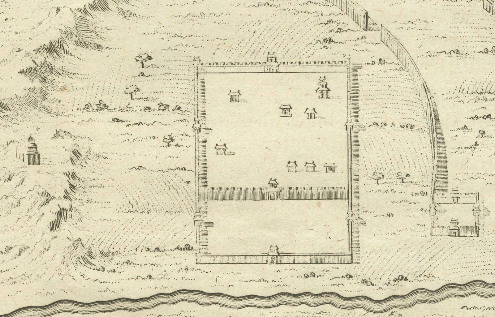 1749 Jacques Nicolas Bellin Map Of The Great Wall Of China Near Kiang Nan Fu photo 163.0