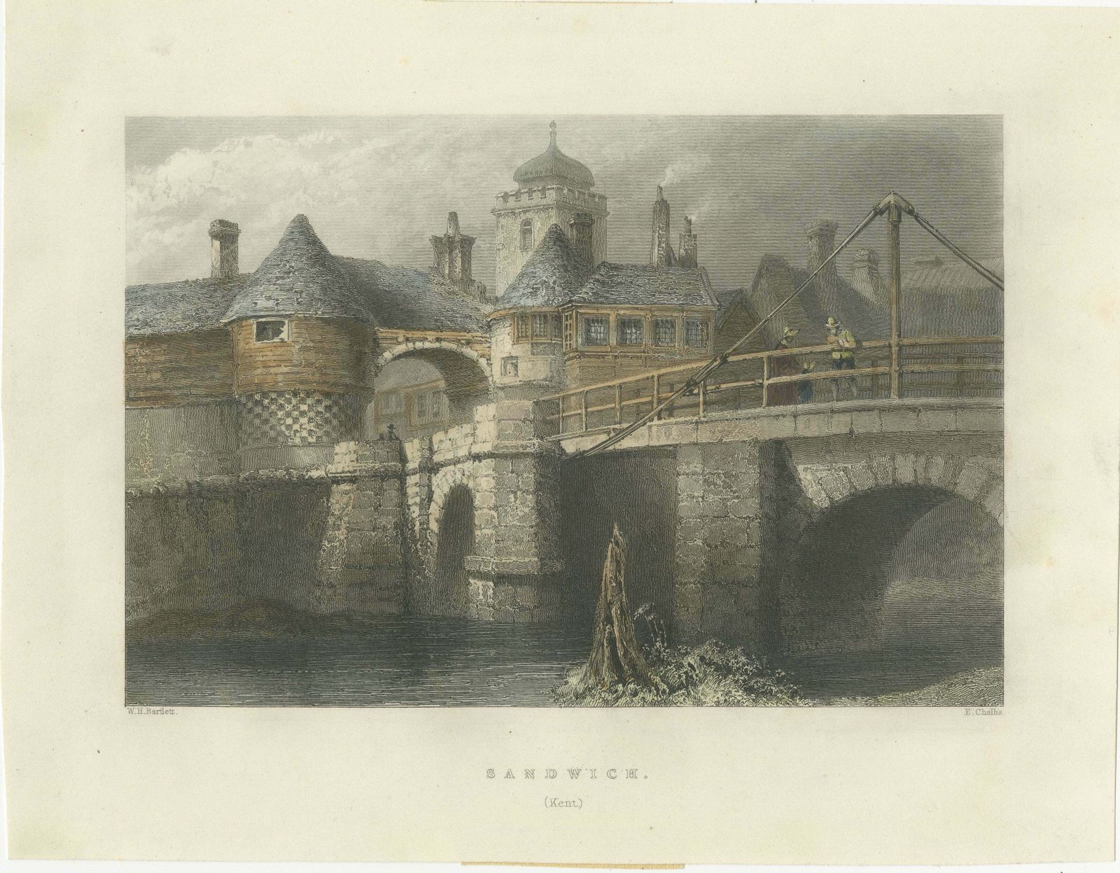 Engraving Of Sandwich In Kent, One Of The Cinque Ports In The Uk, 1841 photo furniture