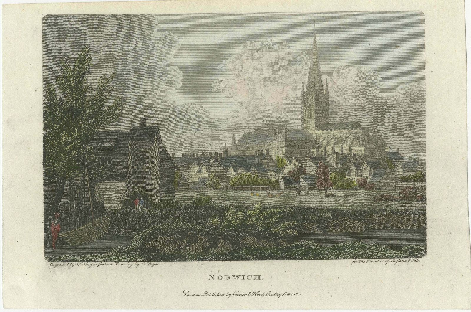 Enchanting Norwich: A Historical 1801 Engraved View By W. Angus And E. Dayes photo furniture