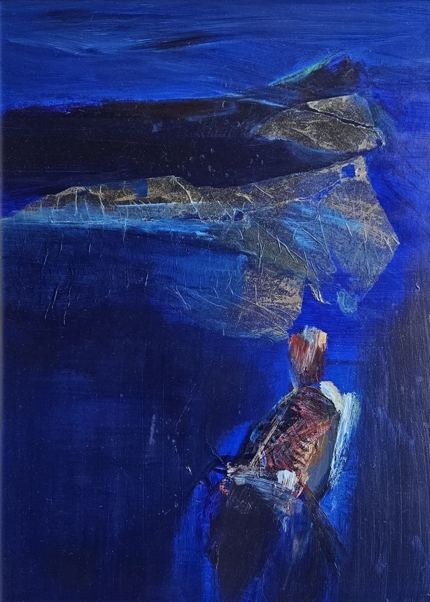 Modern British Art By Tom Nash   Upright Abstract (Framed Painting In Acrylic And Collage) Welsh Artist