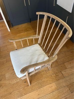 Ercol Style Mid Century Wood Wingback Occasion Arm Chair photo for sale