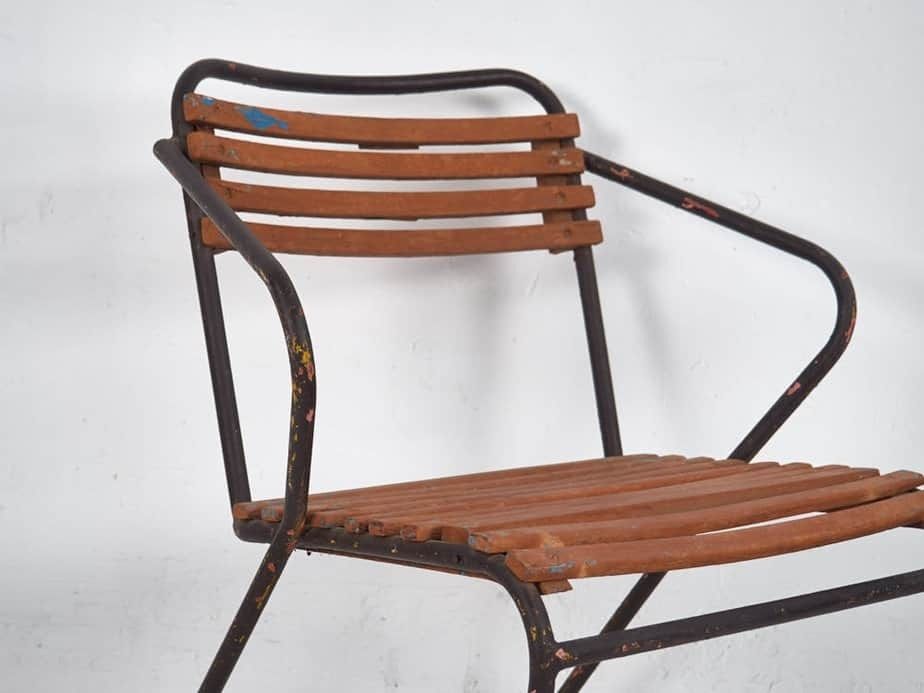 Antique Outdoor Chair With Armrests (C.1920) photo for sale