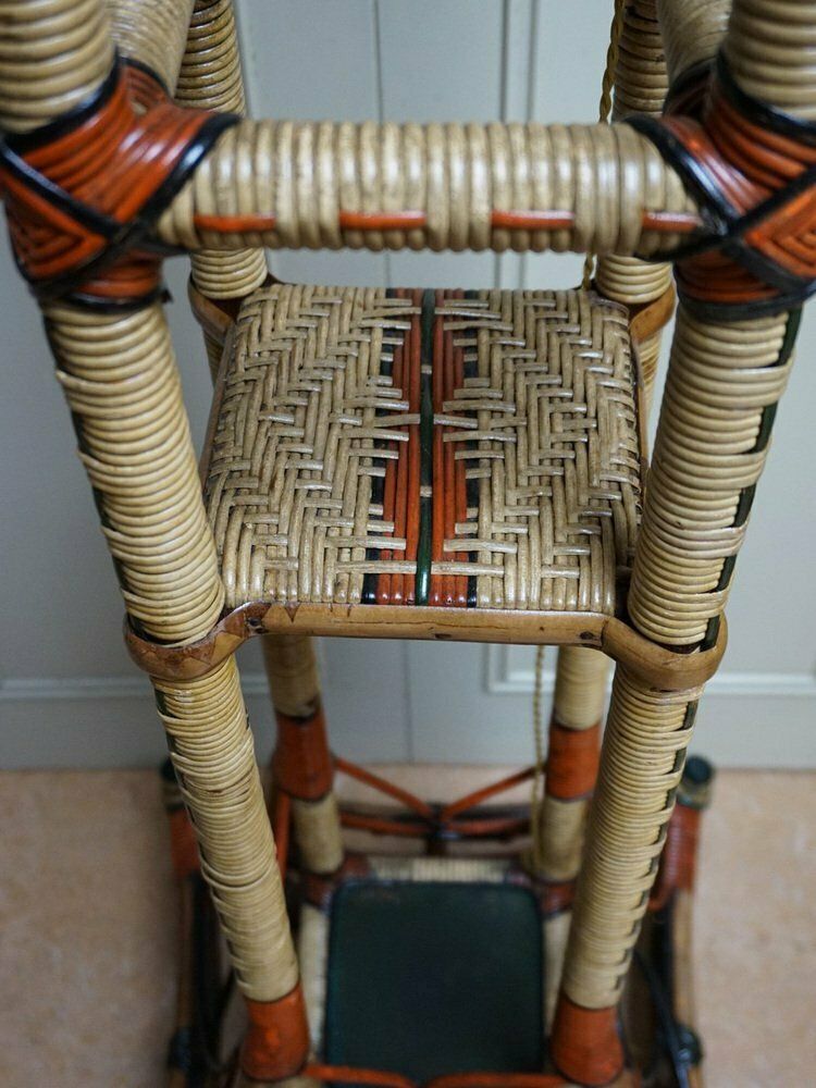 Art Nouveau Rattan Wicker Floor Lamp, 1890s photo buy