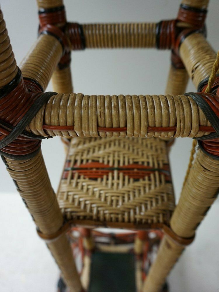 Art Nouveau Rattan Wicker Floor Lamp, 1890s photo vintage