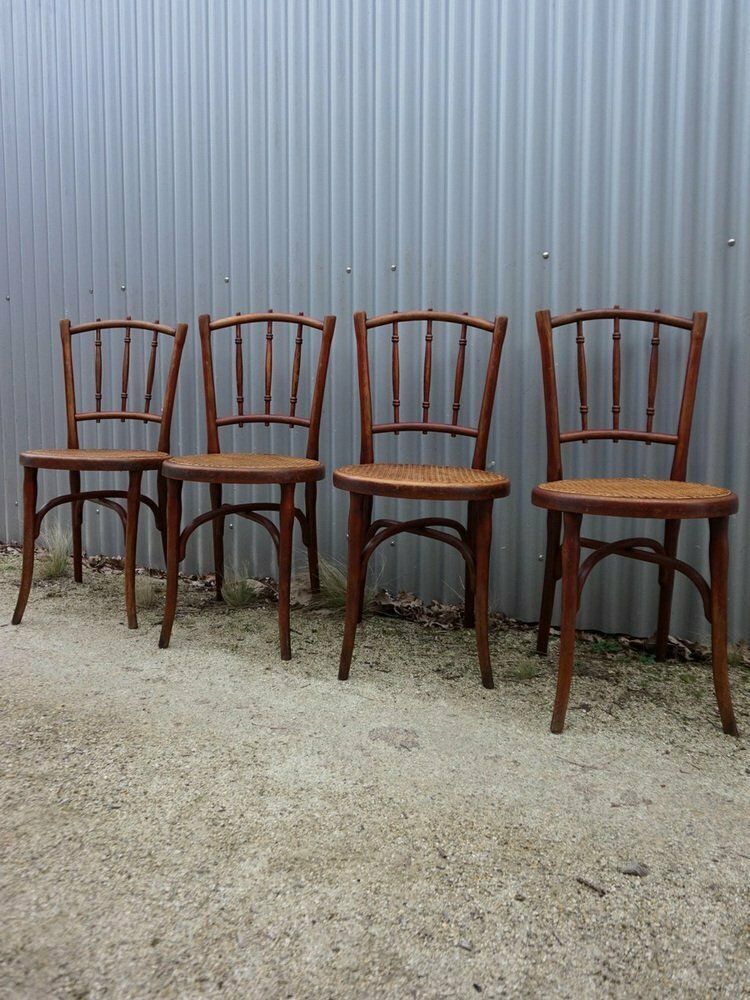 No. 66 Bistro Dining Chairs From Thonet, Vienna, Austria, 1910s, Set Of 4