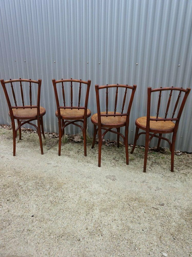 No. 66 Bistro Dining Chairs From Thonet, Vienna, Austria, 1910s, Set Of 4 photo vintage