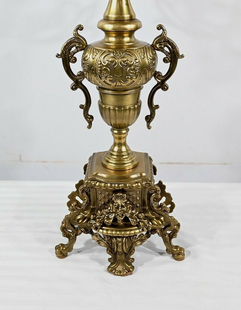 photo for sale Pair Of Important Gilt Bronze Candelabra, Louis XIV Style – Early 19th Century
