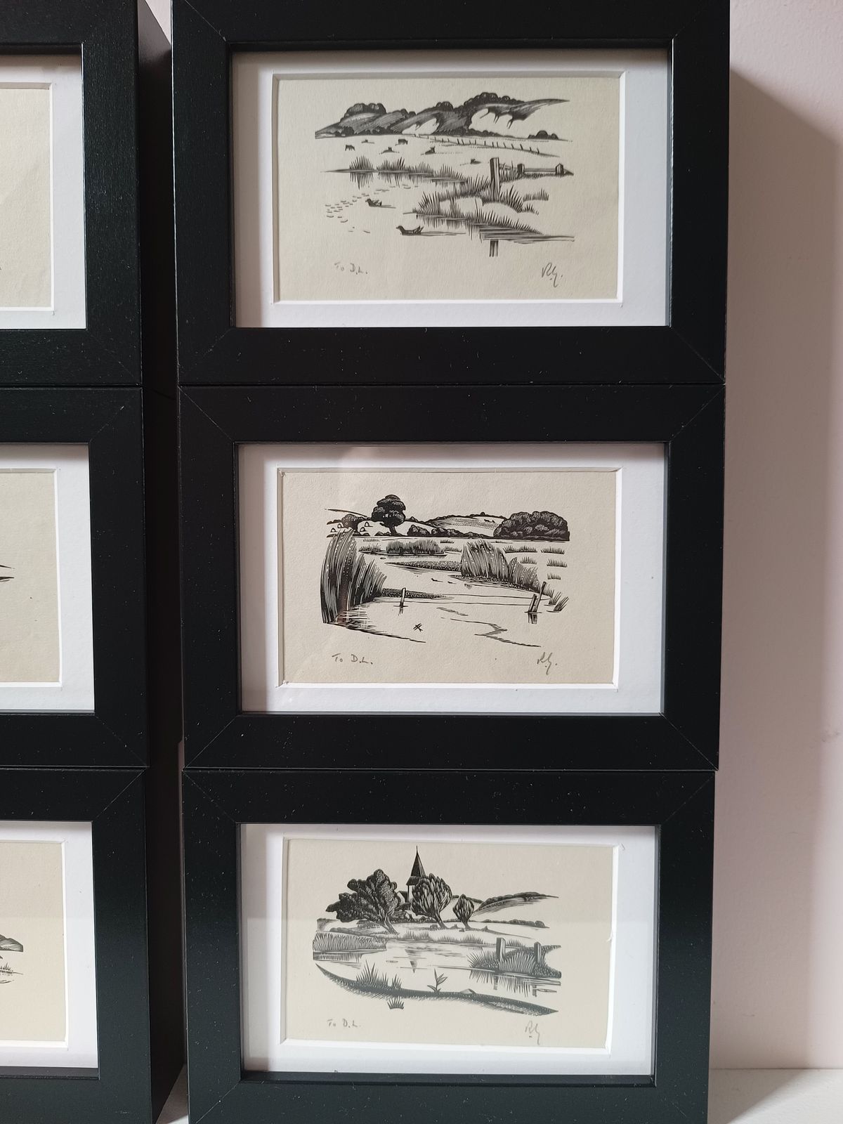 Six Signed Dedicated Modern British Art Wood Engravings By Robert Gibbings C1940's photo furniture