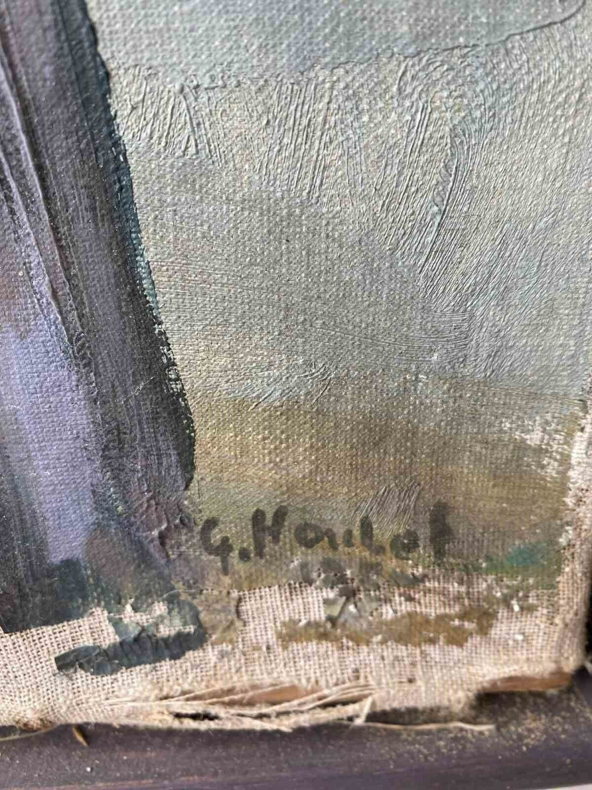 Antique Swedish Naive Oil Painting photo vintage