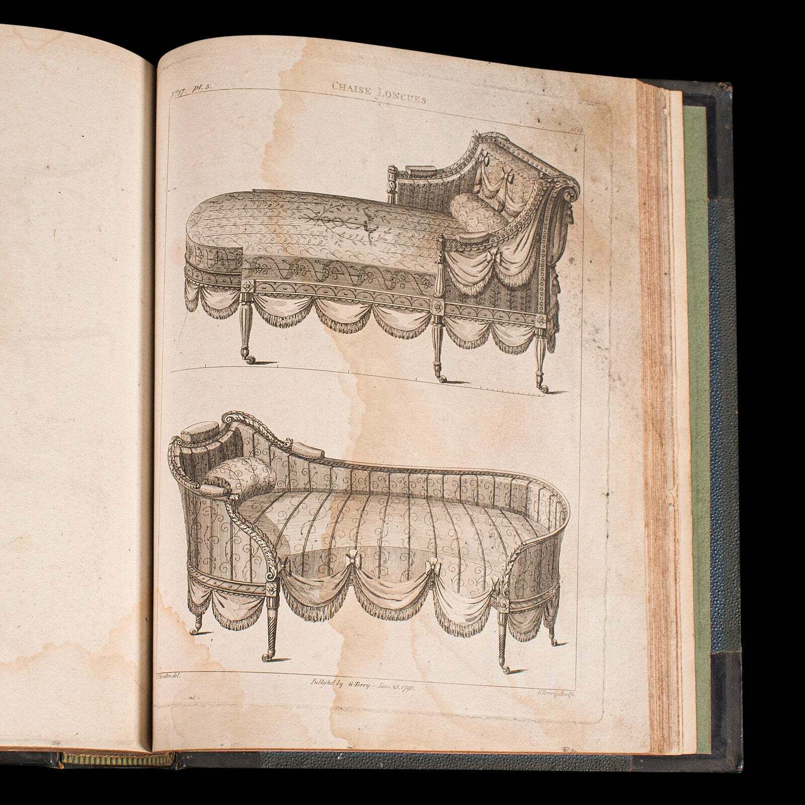 925.0 Antique Cabinet Maker's Drawing Book, Thomas Sheraton, English, Georgian, C.1812 photo