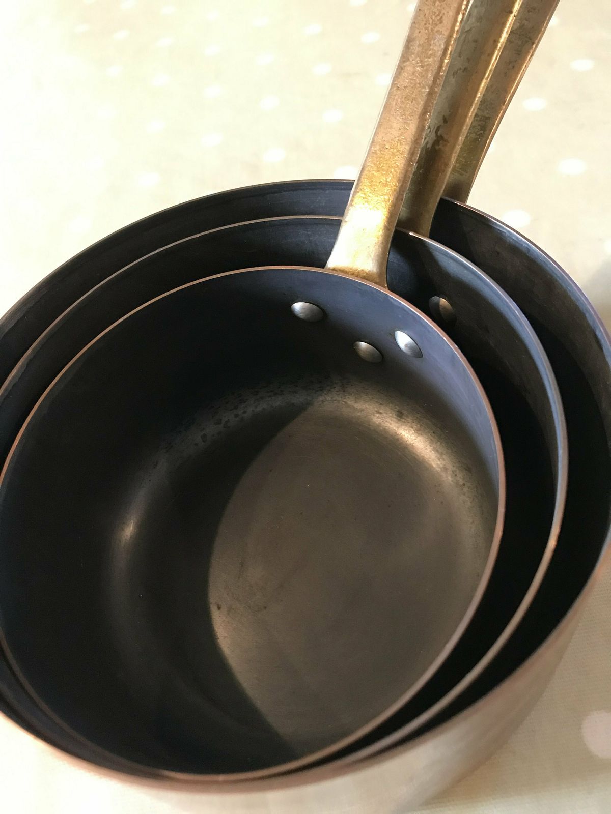 3 Copper Pans, Steel French Copper Pans, Pots And Pans, French Country, Gift For Chef, Cookware Pots, Made In France, Country Kitchen, photo vinterior