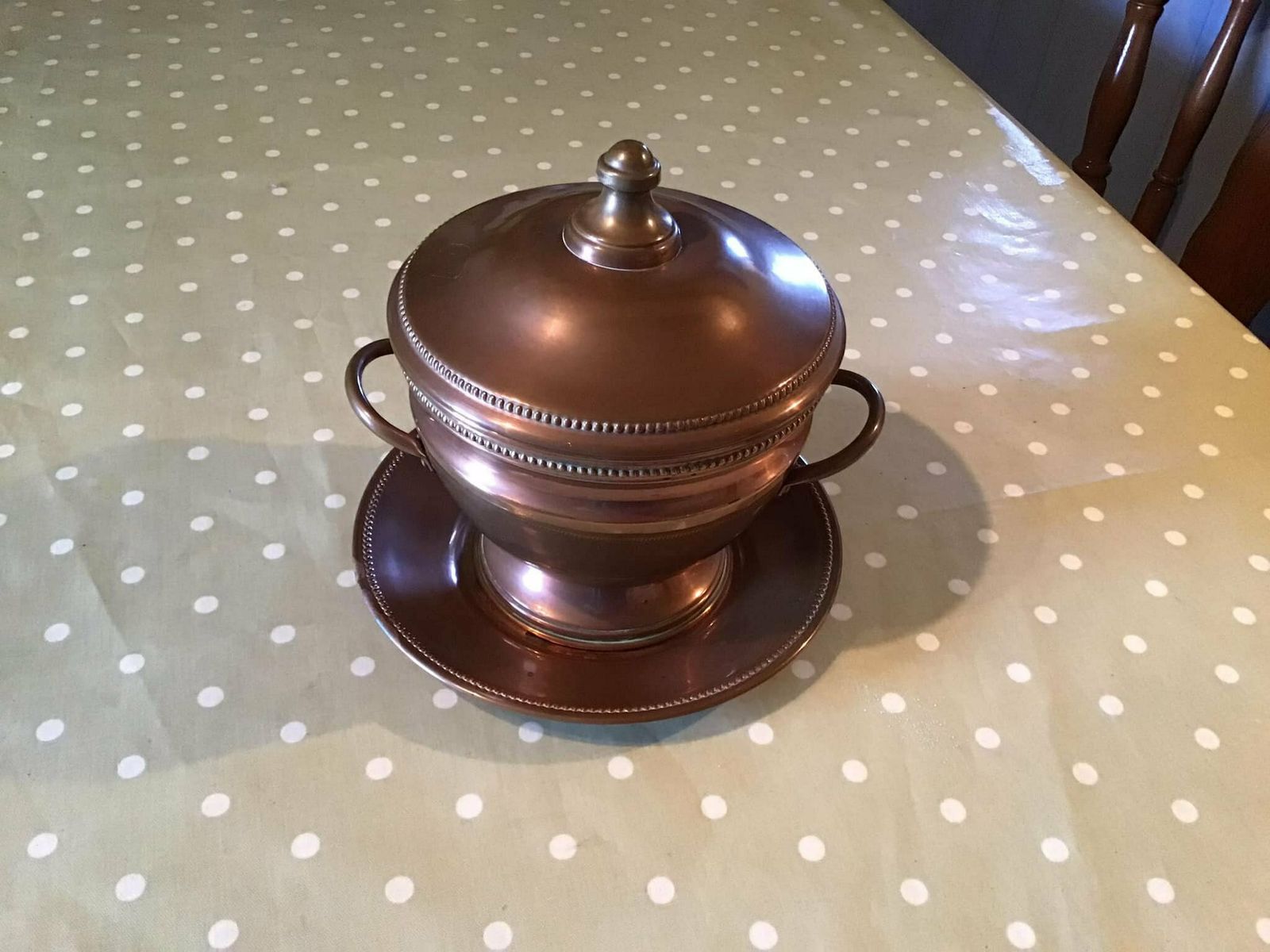 Rare Find, Villedieu Veritable, Lelegard Copper Tureen, Centerpiece Table Decor, Vintage Table, Soup Bowl, Copper Utensils