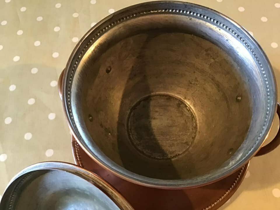 Rare Find, Villedieu Veritable, Lelegard Copper Tureen, Centerpiece Table Decor, Vintage Table, Soup Bowl, Copper Utensils photo for sale