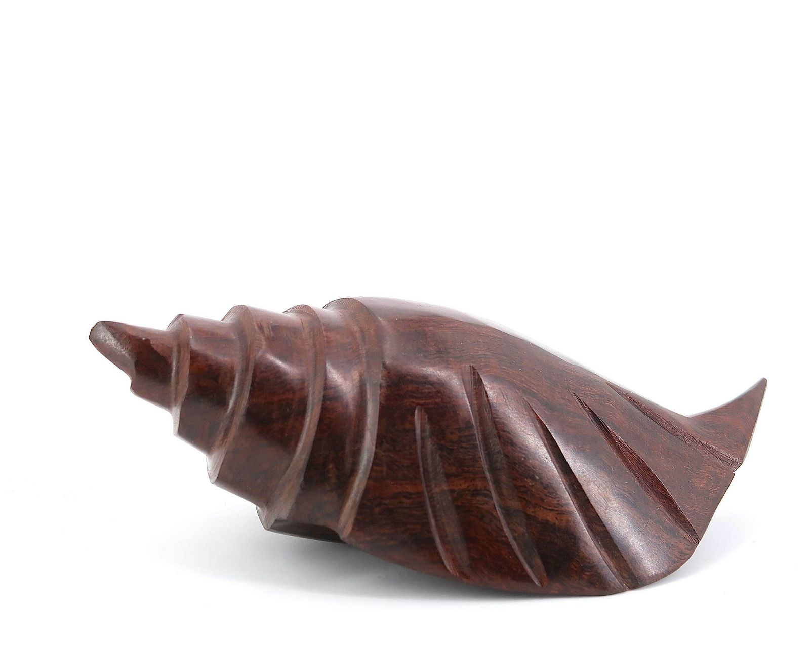 Wooden Seashell Sculpture, Exotic Wood, 1970s / Paperweight, Vintage, Boho Chic Bohemian Folk, Conch, Cabinet Of Curiosities photo vinterior