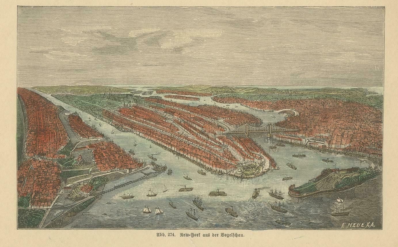 Antique Print Of New York, 1881 photo furniture